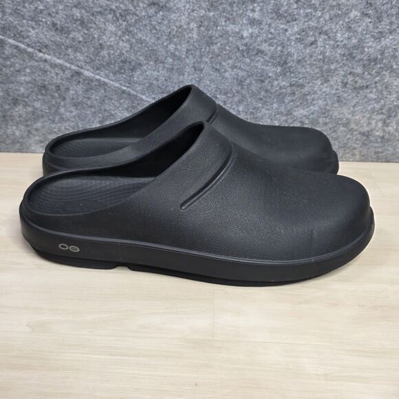 Oofos Clog Oocloog Recovery Comfort Black Mules Sandals Mens 12 Womens 14 - Picture 1 of 8